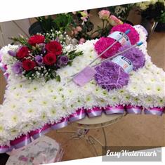 Knitting floral tribute