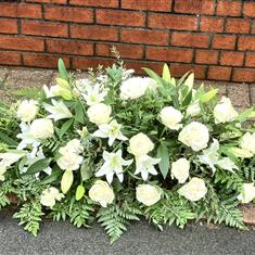 White heaven casket spray 